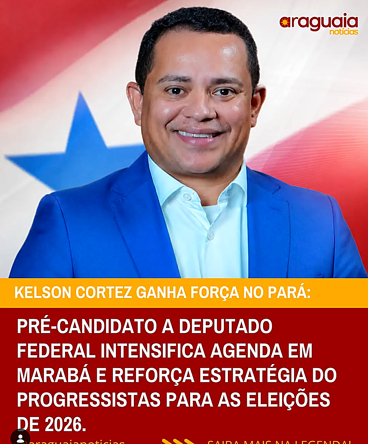 Publicação de Araguaia Notícias sobre Kelson Cortez